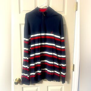NWT Nautica Navy striped long sleeve sweater 3XL